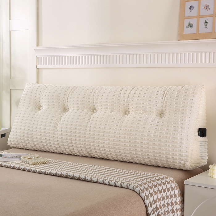 91家纺网 家纺一手货源 找家纺 永光家居 2026新款YG2688竹节绒三角靠垫 竹节 白