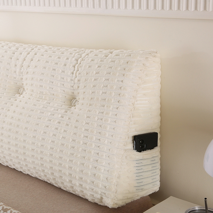 91家纺网 家纺一手货源 找家纺 永光家居 2026新款YG2688竹节绒三角靠垫 竹节 白