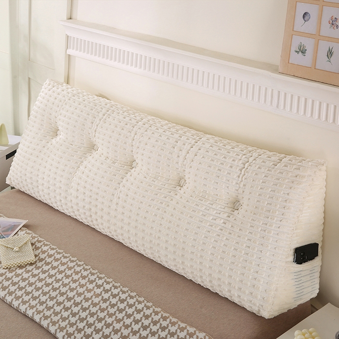 91家纺网 家纺一手货源 找家纺 永光家居 2026新款YG2688竹节绒三角靠垫 竹节 白