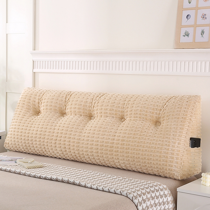 91家纺网 家纺一手货源 找家纺 永光家居 2026新款YG2688竹节绒三角靠垫 竹节 卡其