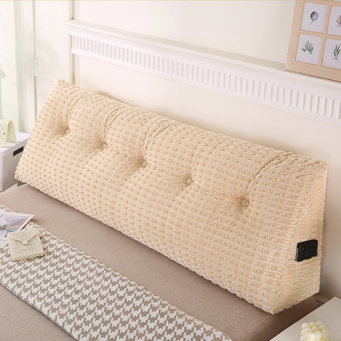 91家纺网 家纺一手货源 找家纺 永光家居 2026新款YG2688竹节绒三角靠垫 竹节 卡其