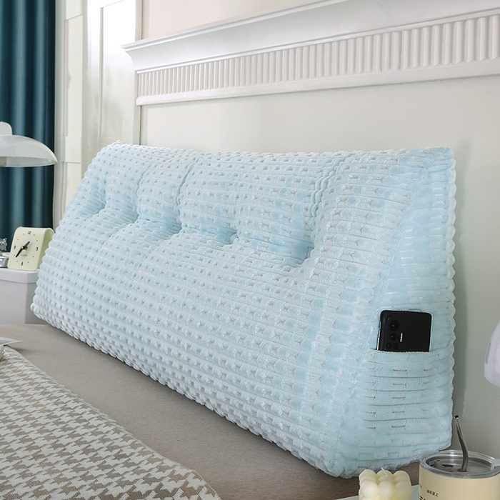 91家纺网 家纺一手货源 找家纺 永光家居 2026新款YG2688竹节绒三角靠垫 竹节 蓝