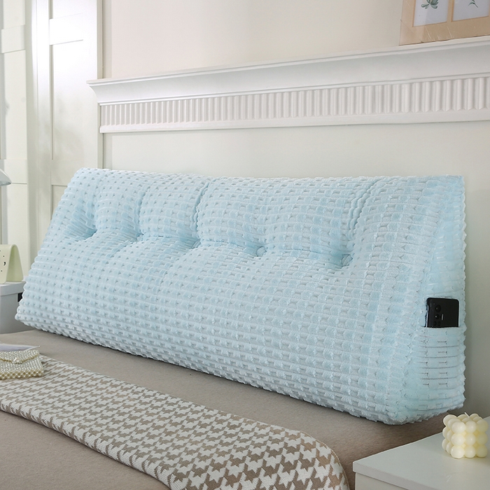 91家纺网 家纺一手货源 找家纺 永光家居 2026新款YG2688竹节绒三角靠垫 竹节 蓝