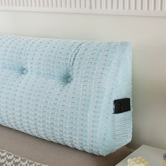 91家纺网 家纺一手货源 找家纺 永光家居 2026新款YG2688竹节绒三角靠垫 竹节 蓝