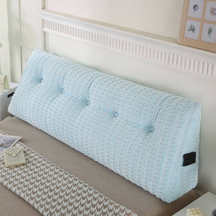 91家纺网 家纺一手货源 找家纺 永光家居 2026新款YG2688竹节绒三角靠垫 竹节 蓝