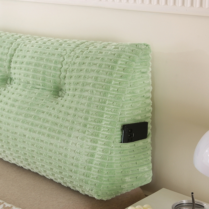 91家纺网 家纺一手货源 找家纺 永光家居 2026新款YG2688竹节绒三角靠垫 竹节 绿