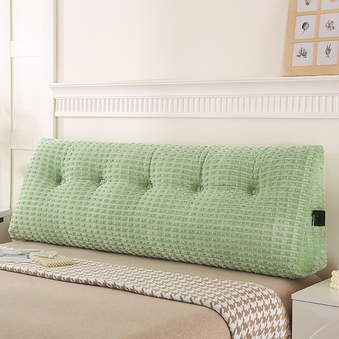 91家纺网 家纺一手货源 找家纺 永光家居 2026新款YG2688竹节绒三角靠垫 竹节 绿