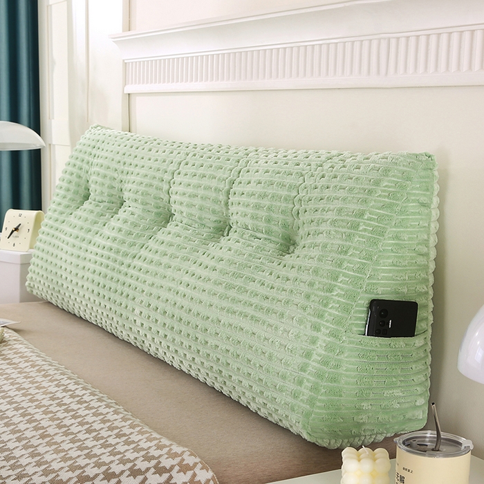 91家纺网 家纺一手货源 找家纺 永光家居 2026新款YG2688竹节绒三角靠垫 竹节 绿