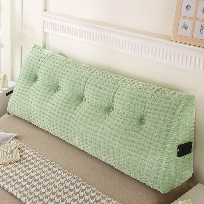 91家纺网 家纺一手货源 找家纺 永光家居 2026新款YG2688竹节绒三角靠垫 竹节 绿