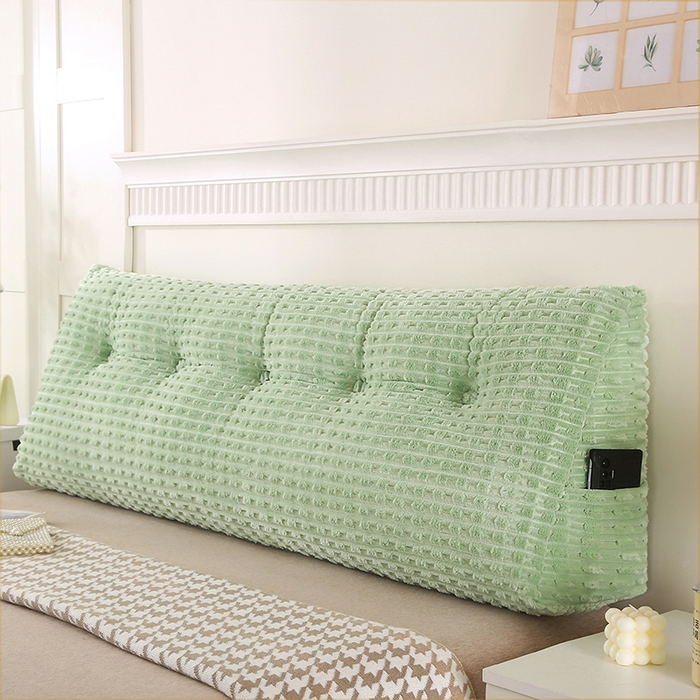 91家纺网 家纺一手货源 找家纺 永光家居 2026新款YG2688竹节绒三角靠垫 竹节 绿