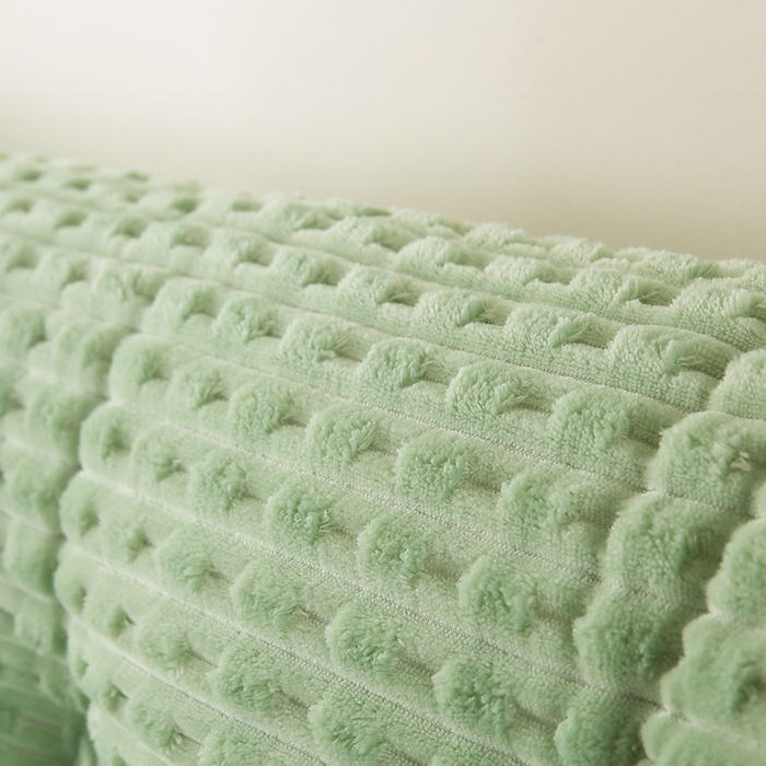 91家纺网 家纺一手货源 找家纺 永光家居 2026新款YG2688竹节绒三角靠垫 竹节 绿