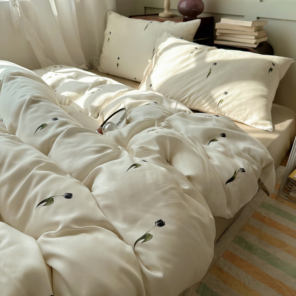 91家纺网 家纺一手货源 找家纺 （总）爱彼家纺 2026新款亲肤冰丝印花四件套-系列二