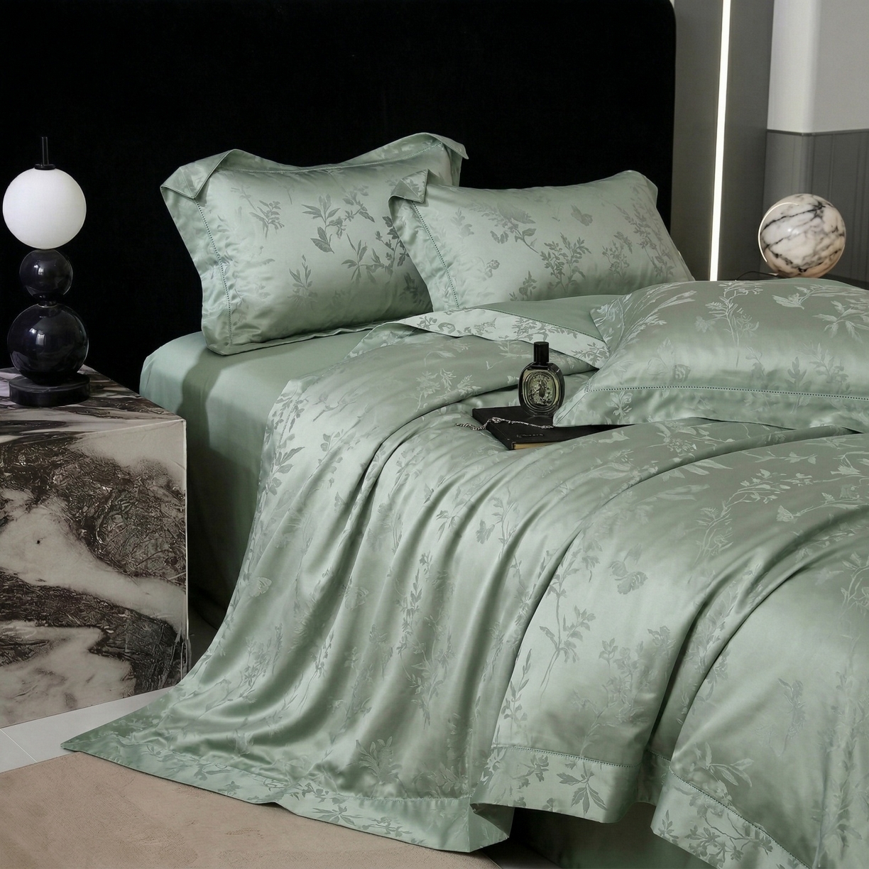 91家纺网 家纺一手货源 找家纺 爱彼家纺 2026新款亲肤提花四件套-系列一 青岚雅序