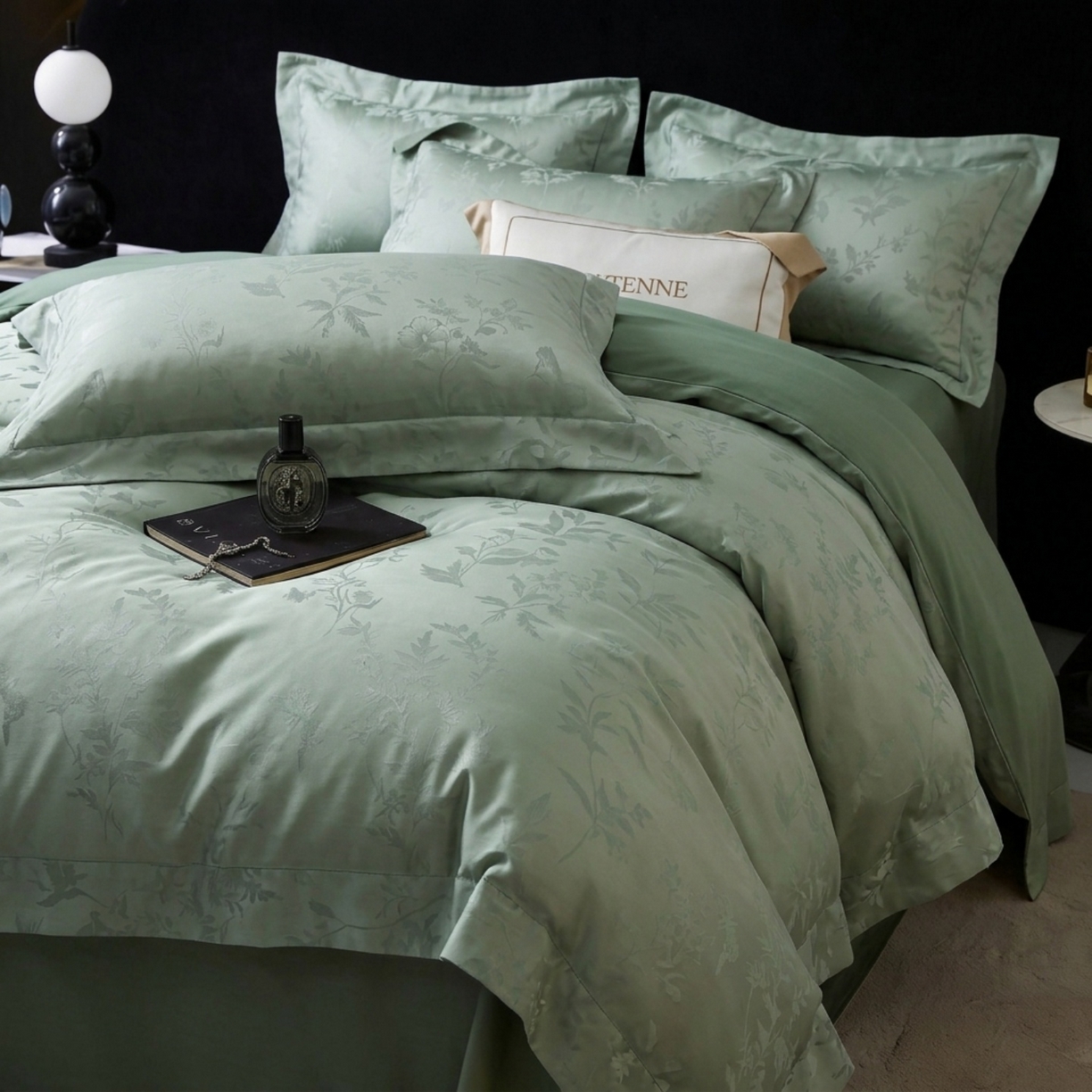 91家纺网 家纺一手货源 找家纺 爱彼家纺 2026新款亲肤提花四件套-系列一 青岚雅序