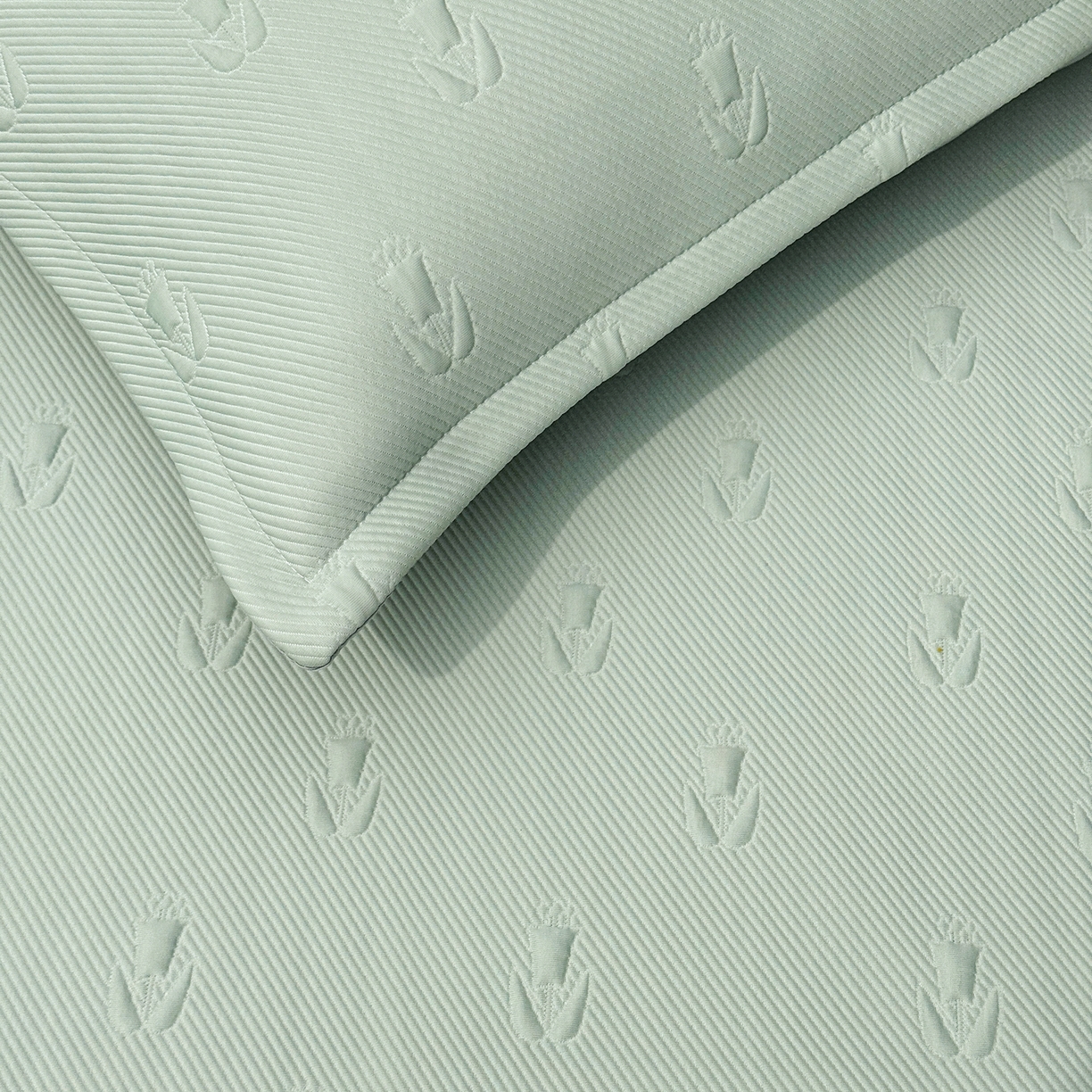 91家纺网 家纺一手货源 找家纺 恋尚羽家纺 2026新款高分子PE凉泡泡大床裙凉感席波浪冰豆豆凉席席子三件套-郁金香 郁金香-绿色