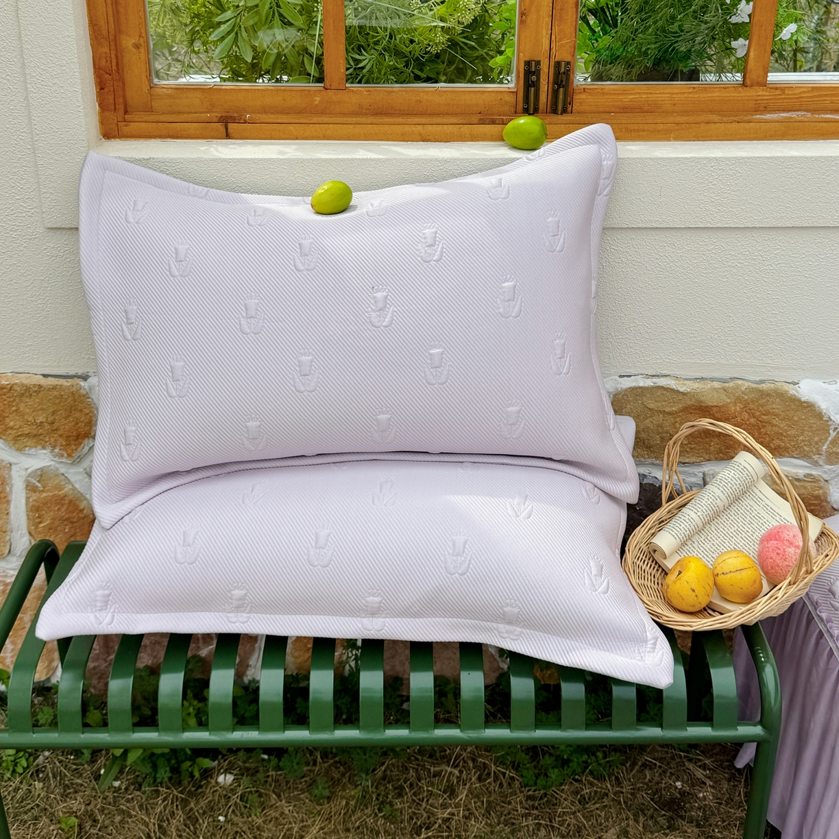 91家纺网 家纺一手货源 找家纺 恋尚羽家纺 2026新款高分子PE凉泡泡大床裙凉感席波浪冰豆豆凉席席子三件套-郁金香 郁金香-紫色