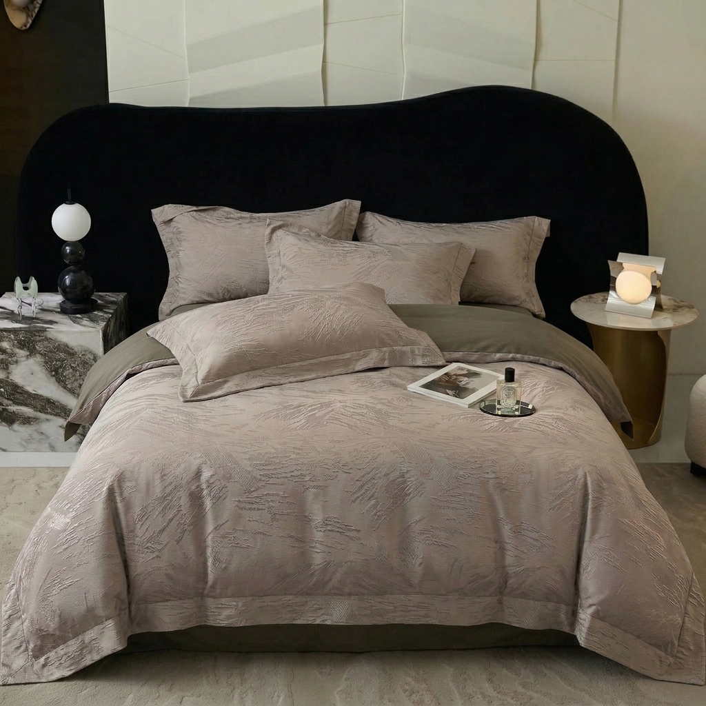 91家纺网 家纺一手货源 找家纺 （总）悦织湾家纺 2026新款水洗冰丝贡缎提花亲肤四件套春夏凉爽床上用品四件套