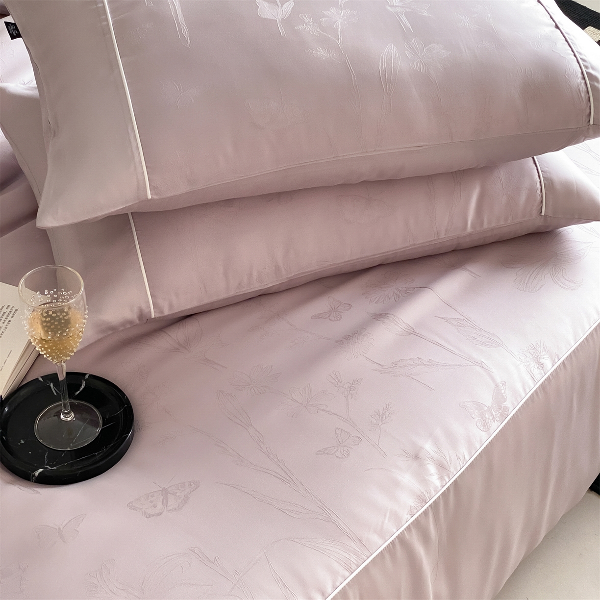 91家纺网 家纺一手货源 找家纺 （总）FORTWO家纺原创设计（FOR TWO家纺） 2026新款60兰精天丝提花雅颂四件套-琉璃梦境