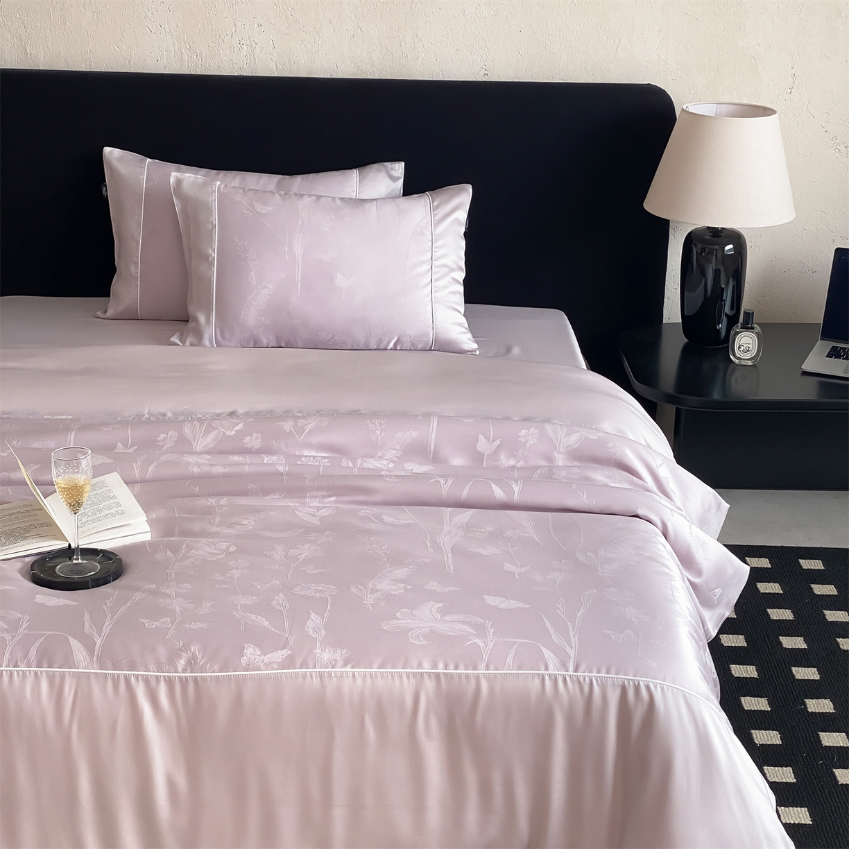 91家纺网 家纺一手货源 找家纺 （总）FORTWO家纺原创设计（FOR TWO家纺） 2026新款60兰精天丝提花雅颂四件套-琉璃梦境