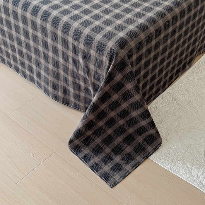 91家纺网 家纺一手货源 找家纺 花香四季家纺 2026全棉色织水洗棉法式公主风花边床单款床笠款四件套 高智黑