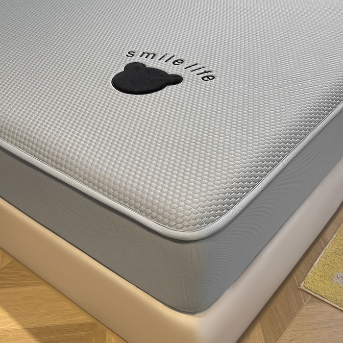 91家纺网 家纺一手货源 找家纺 （总）爱思凯家纺 2026新款PE冰豆豆贴布绣-八宝熊-床笠款【场景二】