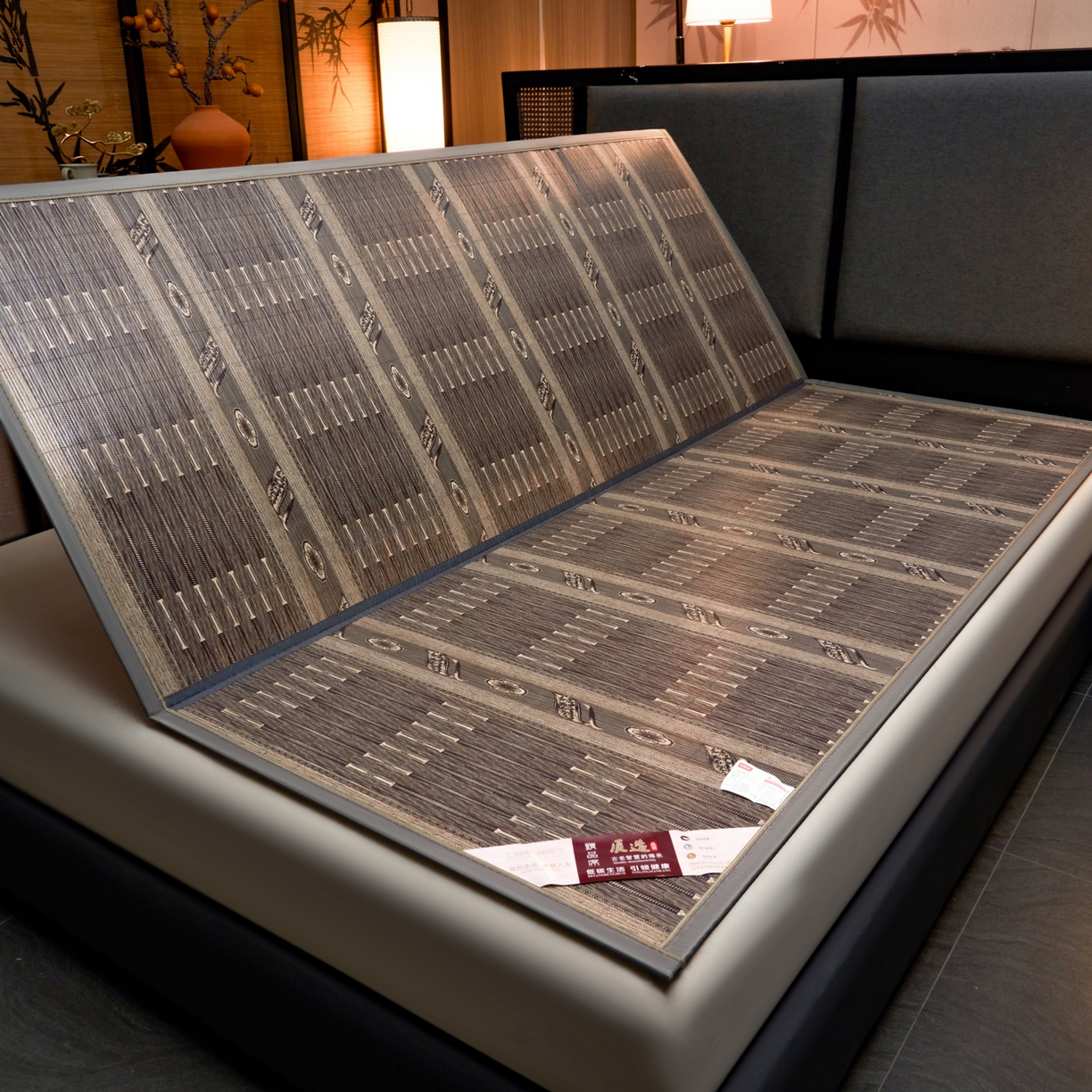 91家纺网 家纺一手货源 找家纺 森璐家纺 2026新款艾草驱蚊席-百福系列 百福-灰