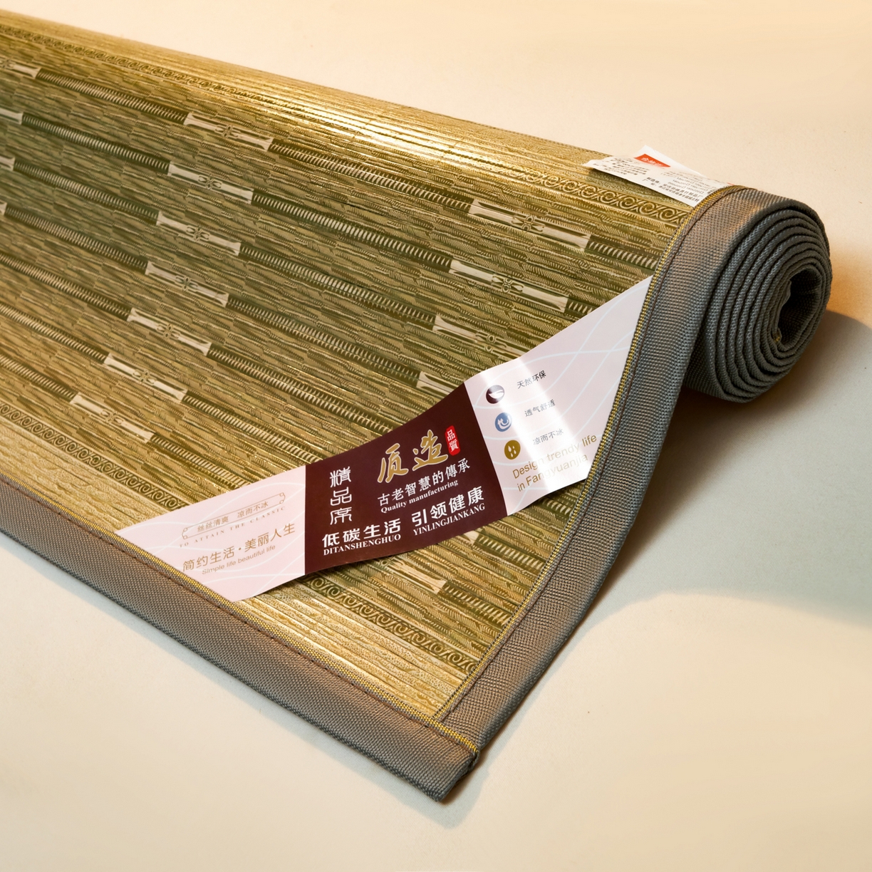 91家纺网 家纺一手货源 找家纺 森璐家纺 2026新款艾草驱蚊席-百福系列 百福-绿