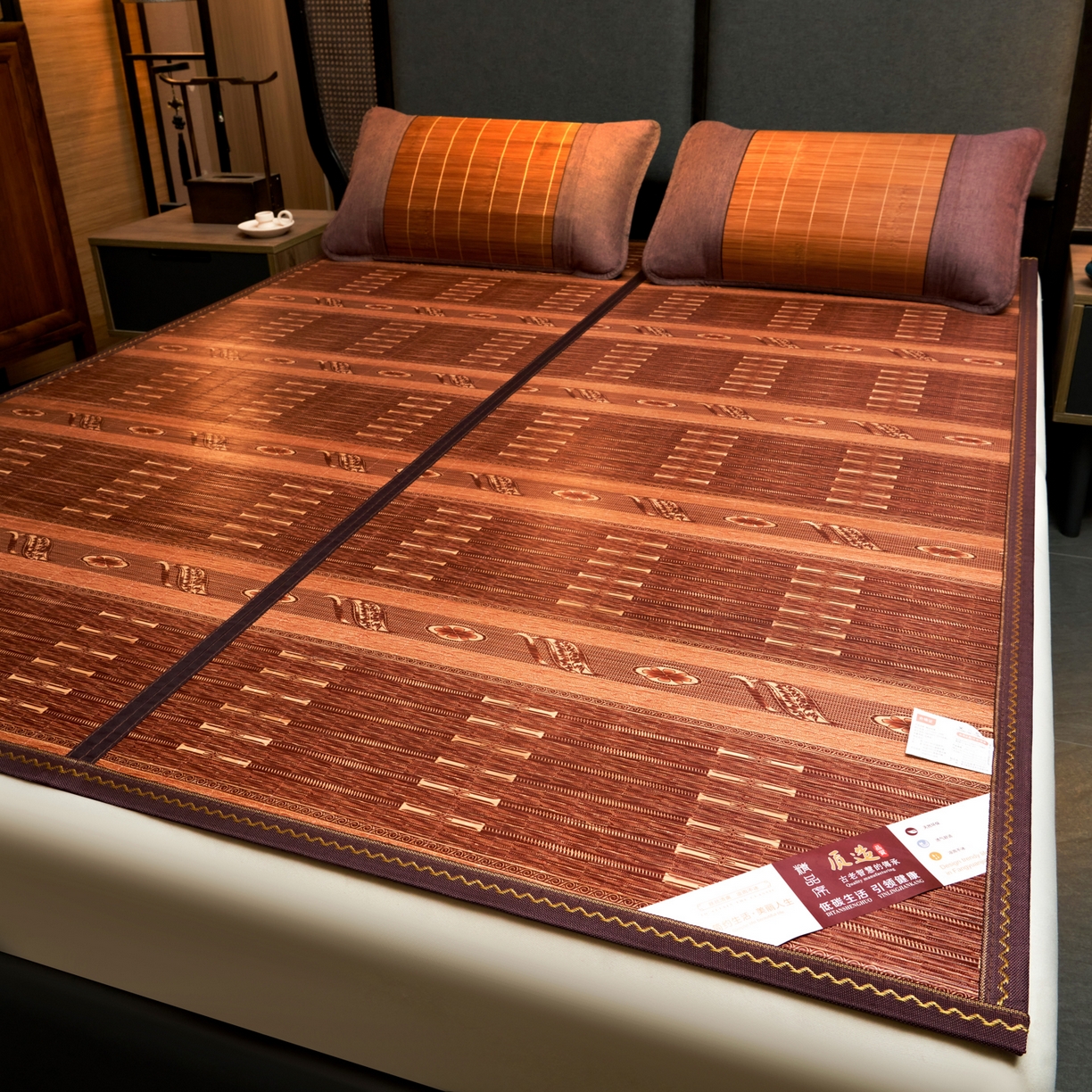 森璐家纺 2026新款艾草驱蚊席-百福系列 百福-咖