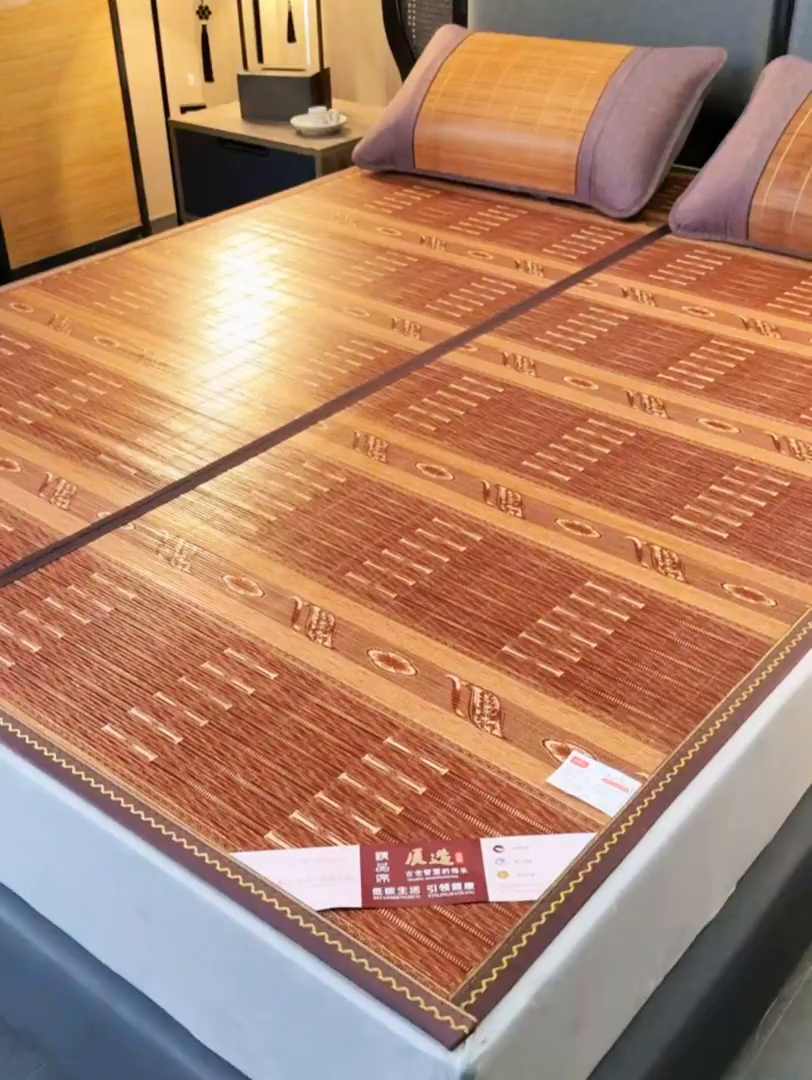 91家纺网 家纺一手货源 找家纺 森璐家纺 2026新款艾草驱蚊席-百福系列 百福-咖