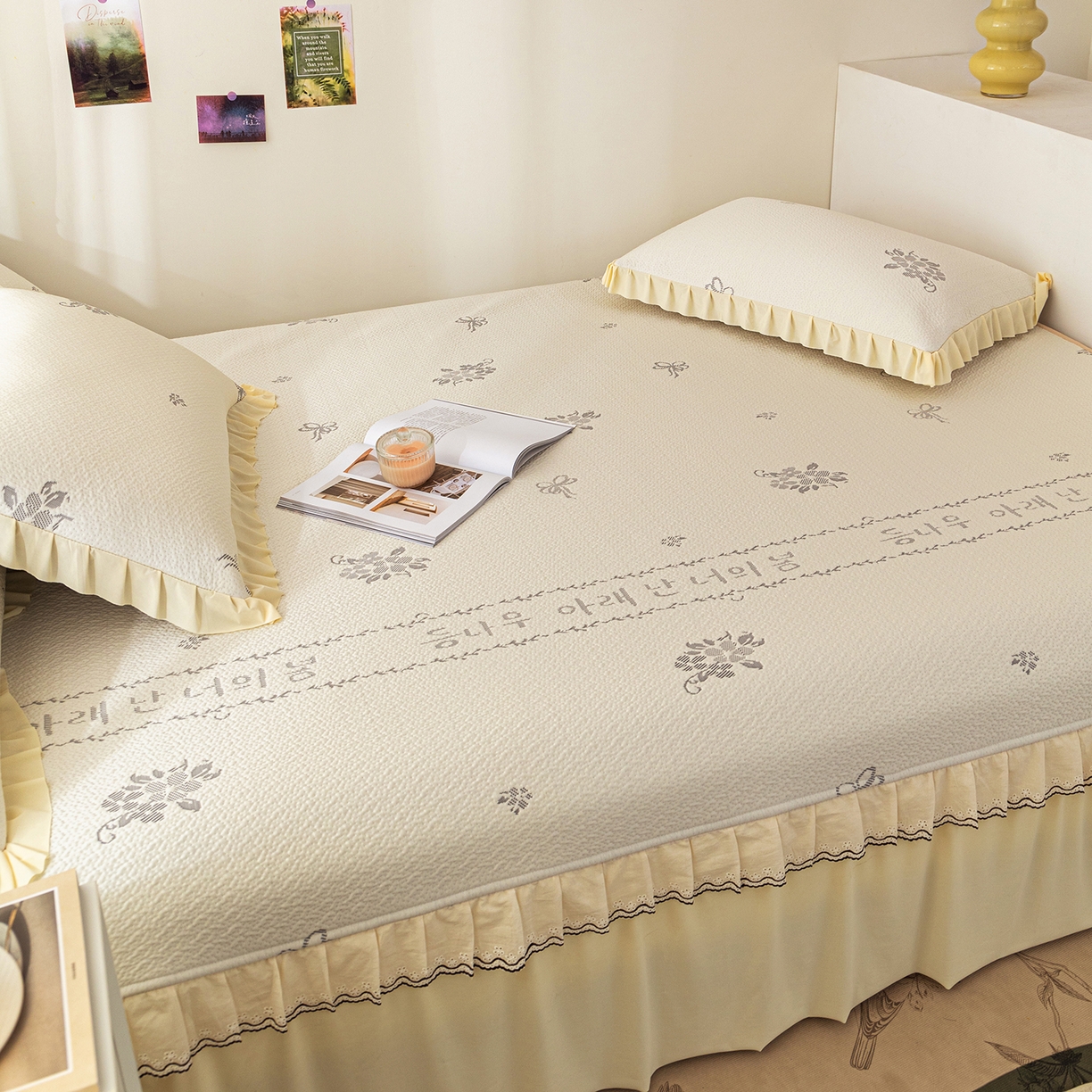 91家纺网 家纺一手货源 找家纺 （总）美优兰 2026新款PE提花凉感冰豆豆三明治复合榻榻米垫