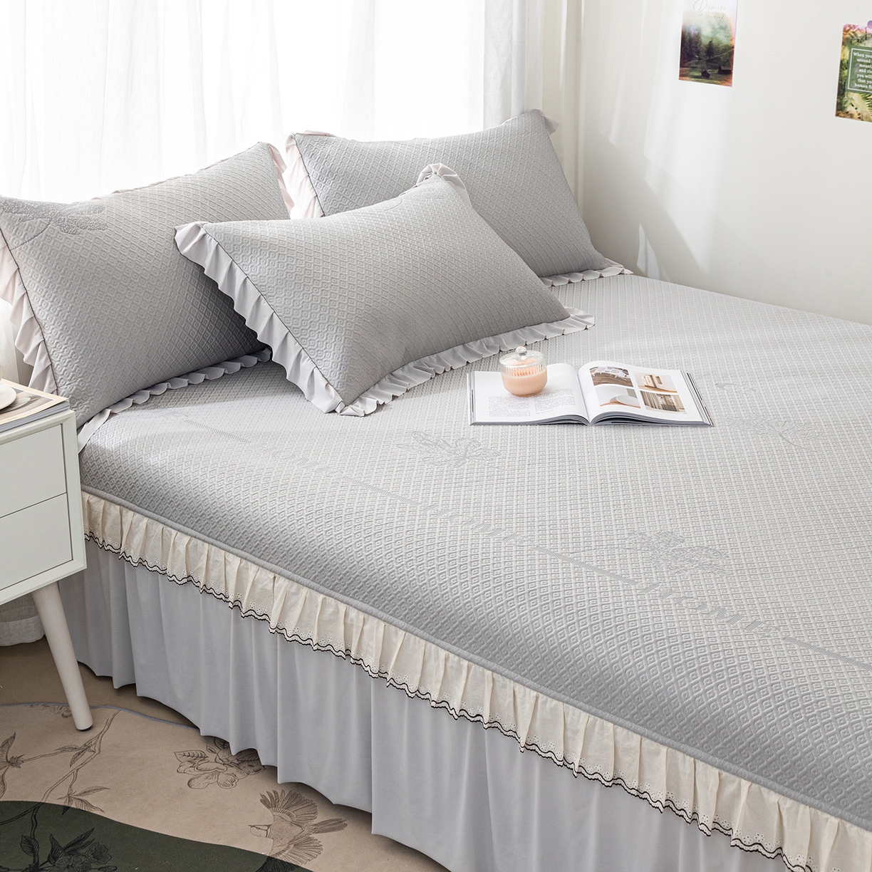 91家纺网 家纺一手货源 找家纺 （总）美优兰 2026新款PE提花凉感冰豆豆三明治复合榻榻米垫