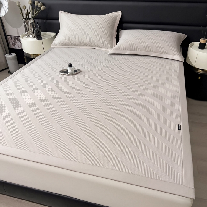 91家纺网 家纺一手货源 找家纺 席世家 2025新款云母凉感席床笠款 宾利蓝