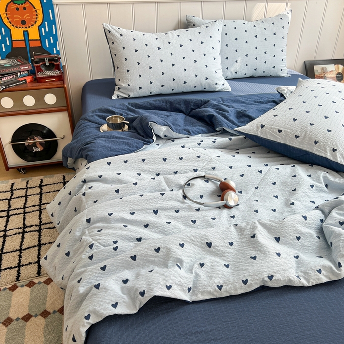 91家纺网 家纺一手货源 找家纺 （总）欧尚家纺 2026新款泡芙纱夏被四件套简单款