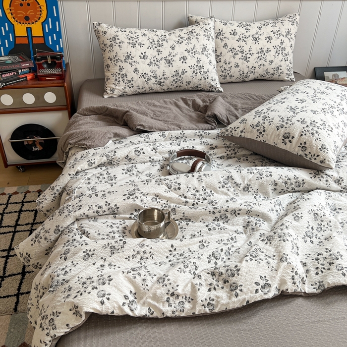 91家纺网 家纺一手货源 找家纺 （总）欧尚家纺 2026新款泡芙纱夏被四件套简单款