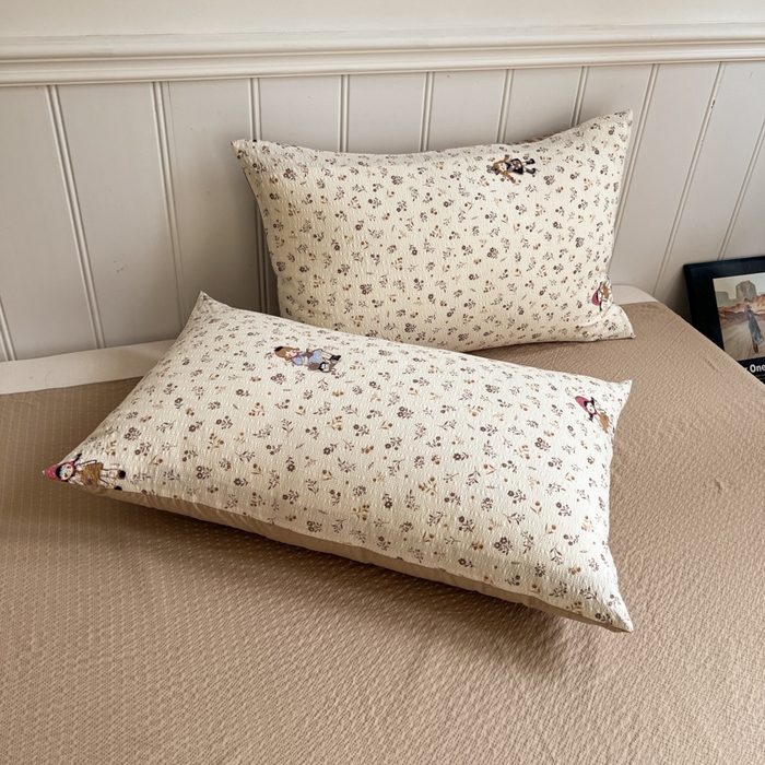 91家纺网 家纺一手货源 找家纺 欧尚家纺 2026新款泡芙纱夏被四件套简单款 花间娃娃