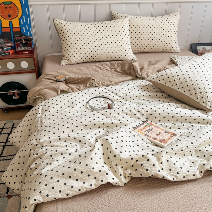 91家纺网 家纺一手货源 找家纺 （总）禾沐 2026新款泡芙纱三角针床盖夏被四件套