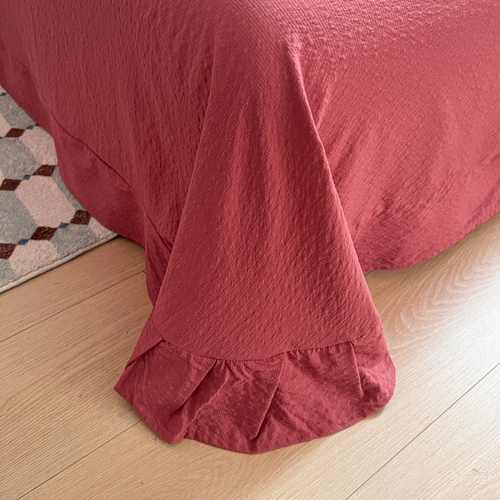 91家纺网 家纺一手货源 找家纺 禾沐  2026新款泡芙纱夏被四件套简单款 旧街星星