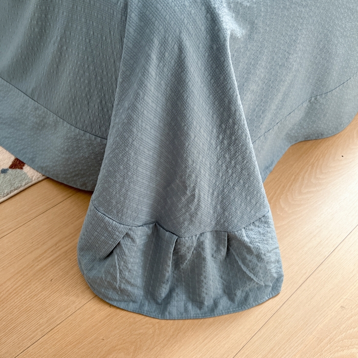 91家纺网 家纺一手货源 找家纺 禾沐  2026新款泡芙纱夏被四件套简单款 浅川纹