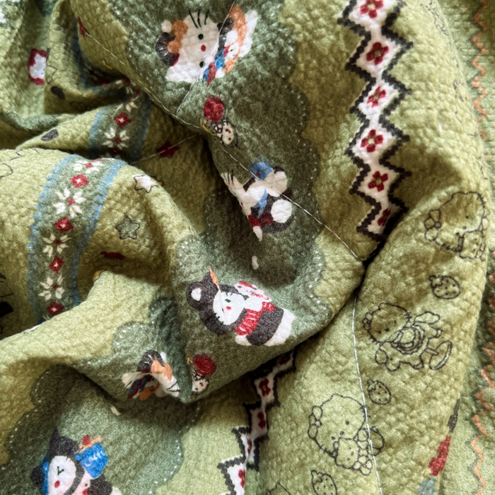 91家纺网 家纺一手货源 找家纺 禾沐  2026新款泡芙纱夏被四件套简单款 森林描绘