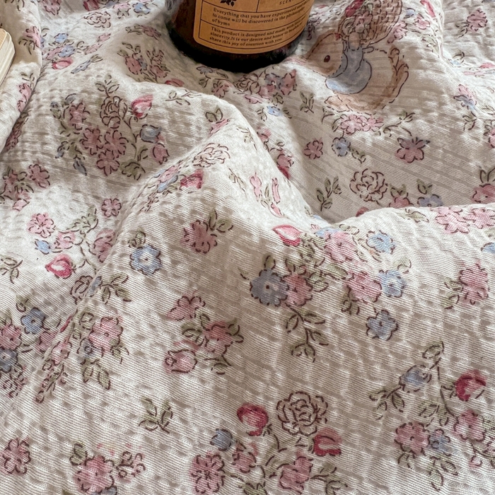 91家纺网 家纺一手货源 找家纺 禾沐  2026新款泡芙纱夏被四件套简单款 紫陌