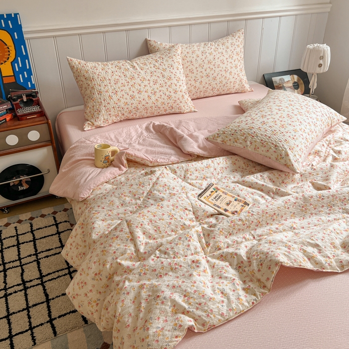 91家纺网 家纺一手货源 找家纺 （总） 梵希雅  2026新款泡芙纱夏被四件套简单款