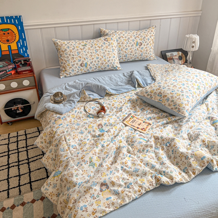 91家纺网 家纺一手货源 找家纺 （总） 梵希雅  2026新款泡芙纱夏被四件套简单款