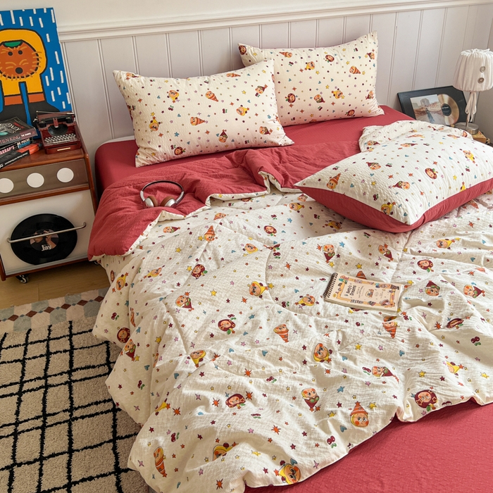 91家纺网 家纺一手货源 找家纺 （总） 梵希雅  2026新款泡芙纱夏被四件套简单款