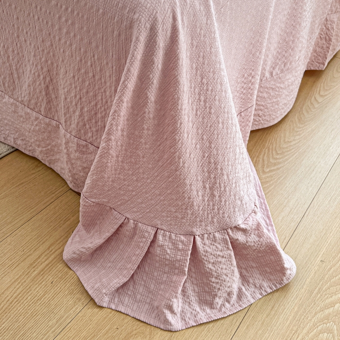 91家纺网 家纺一手货源 找家纺  梵希雅  2026新款泡芙纱夏被四件套简单款 花序