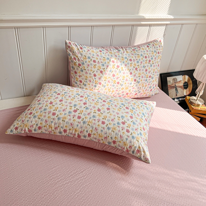 91家纺网 家纺一手货源 找家纺  梵希雅  2026新款泡芙纱夏被四件套简单款 花序