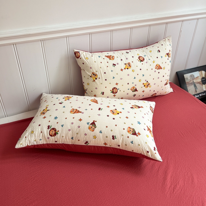 91家纺网 家纺一手货源 找家纺  梵希雅  2026新款泡芙纱夏被四件套简单款 旧街星星