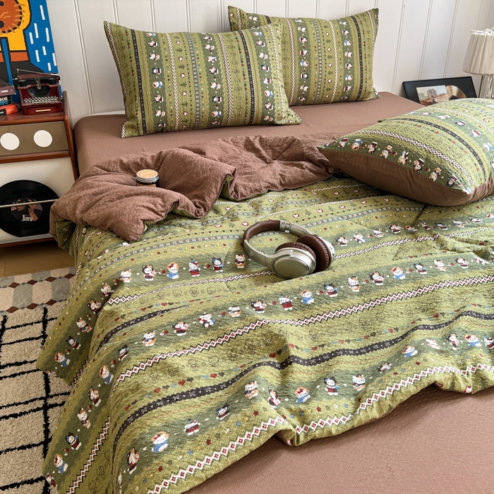  梵希雅  2026新款泡芙纱夏被四件套简单款 森林描绘