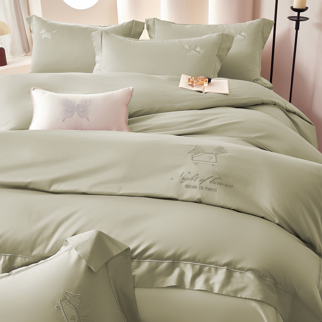 91家纺网 家纺一手货源 找家纺 （总）蒂爵 2026新款高支数长绒棉纯棉刺绣四件套-马上有赚系列