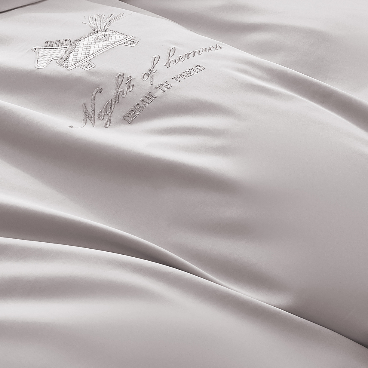 91家纺网 家纺一手货源 找家纺 蒂爵 2026新款高支数长绒棉纯棉刺绣四件套-马上有赚系列 高级灰