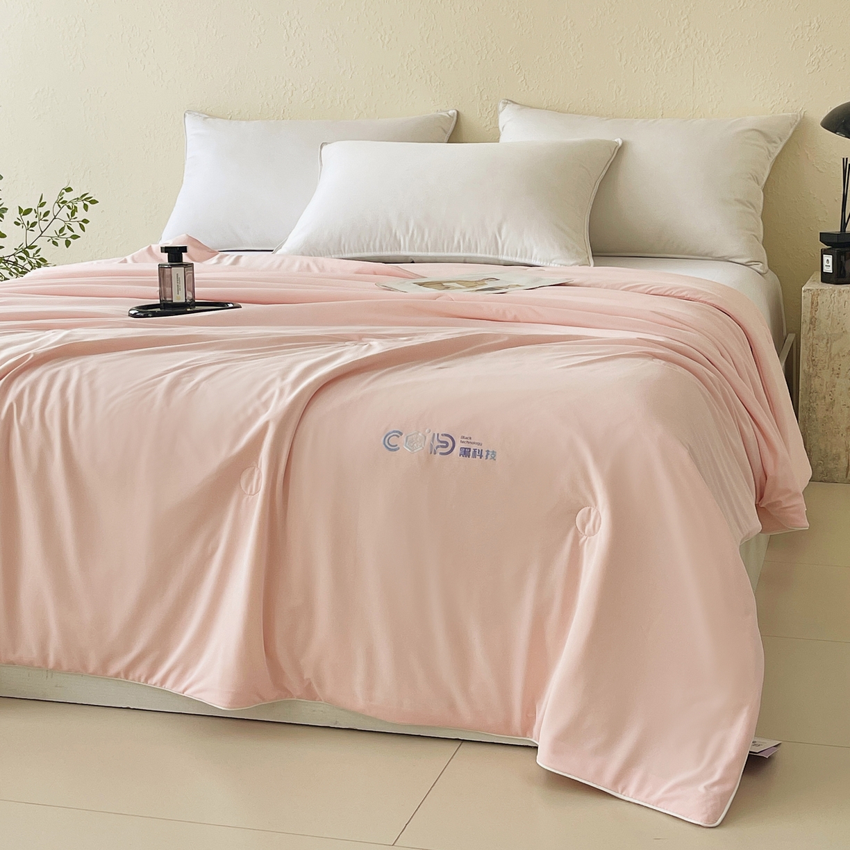 91家纺网 家纺一手货源 找家纺 春皖家纺 2026新款简约百搭小凉皮凉感夏被-冷萃系列 冷萃-粉
